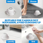 zaa Bathtub Drain Hair Catcher, Silicone Collapsible 2 Pack Drain Protector - Image 2