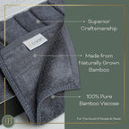 Charcoal Grey Washcloths Set of 6 Soft Facial Cloths 10” x 10” 100% Viscose - Image 2