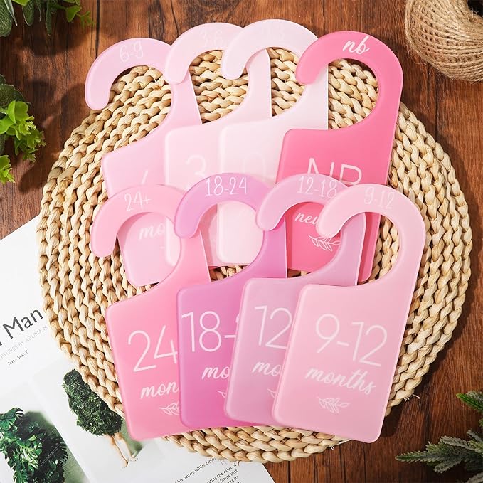 Whaline Acrylic Baby Closet Dividers Pink Hanging Infant Clothes Hanger - Image 4