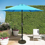 Blissun 7.5 ft Patio Umbrella, Yard Umbrella, Outdoor Market Umbrella with Push Button Tilt Crank (Light Blue) - Image 6