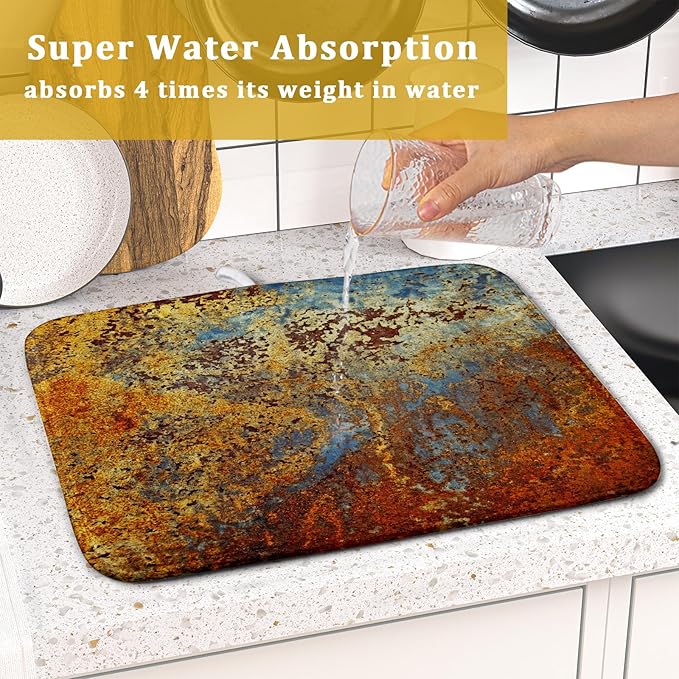 Brown Rust Colorful Metal Rusty Steel Iron Dish Drying Pad 16 x 18 Inch - Image 7