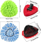 2 Microfiber Mop Head Refills and 2 Chenille Mop Pads, 1 Upgrade Scrub Brush 1 - Image 2