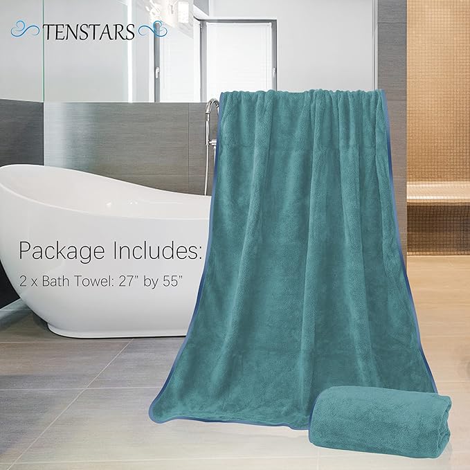 TENSTARS Silk Hemming Bath Towels - Image 2