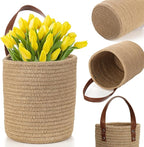 YOUEON Set of 2 Jute Hanging Basket 7.8" x 6.7", Small Wall Hanging Planter - Image 4