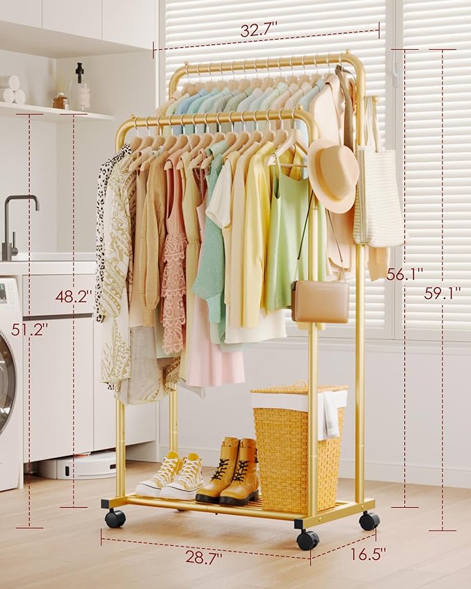 Clothes Rack - Double Rods Clothing Rack - Image 2