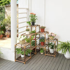 Uneedem Wood Plant Stand Indoor Outdoor Corner Plant Shelf Stand, 5 Tiered 10 Potted Flower Plant Stands for Indoor Plants Multiple, Plant Shelves Stands Rack for Living Room, Patio, Balcony - Image 6