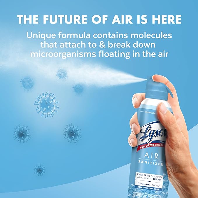 Lysol Air Sanitizer Spray with Bacterial Odor Eliminator - Image 4