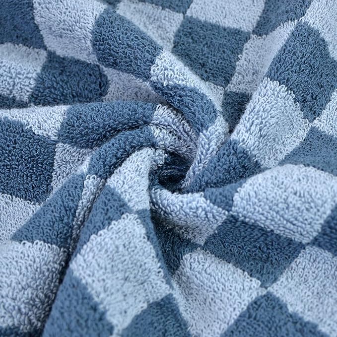 Jacquotha Bathroom Hand Towels Set of 4, Checkered Towels - Image 5