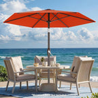 AreShark 7.5FT Patio Umbrella Table Market Umbrella with 6 Sturdy Ribs, Button Tilt/Crank, Heavy-Duty Outdoor Umbrellas for Pool, Deck, Garden and Backyard, Orange - Image 6