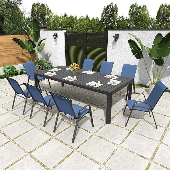Patio Chairs Set of 6, Stackable Outdoor Dining Chairs for All Weather Textilene Fabric & Metal Frame, Outdoor Chairs Set for Backyard Deck Garden - Image 7