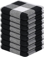 Homaxy 100% Cotton Waffle Weave Check Plaid Dish Cloths, 12 x 12 Inches by Homaxy