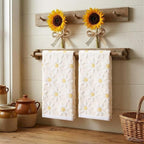 2 Pack Sunflower Hand Towels for Bathroom 14 x 29 in Spring Floral Flower - Image 3