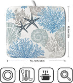 Coastal Blue Gray Dish Drying Pad 16 x 18 Inch - Image 2