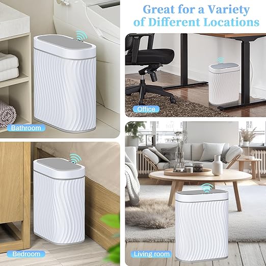 steo spce Automatic Motion Sensor Bathroom Small Trash Can - Image 6