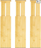 VaeFae 3 Pack Bamboo Drawer Dividers, Expandable Separators by VaeFaeDirect