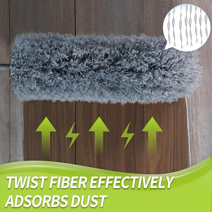 Cobweb Duster with Extension Pole, Spider Web Brush & Ceiling Cleaning Kit - Image 7