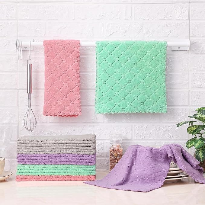 Homaxy 24 Pack Dish Towels for Kitchen, Super Soft and Absorbent Coral Velvet - Image 6