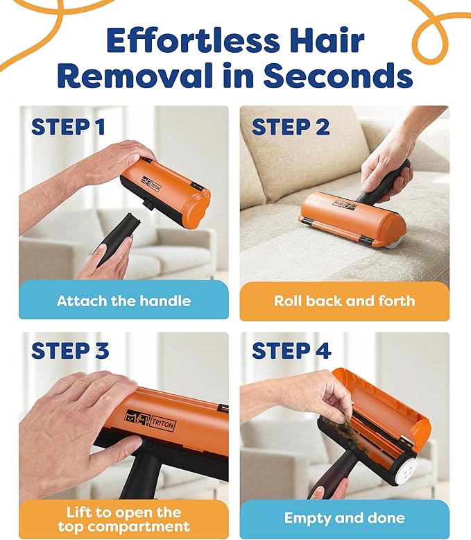 Triton Pet Hair Removal Tool w/Fur Trapping Compartment, 60% Smaller Storage - Image 3