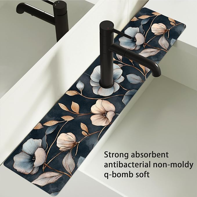 Bimkole 2 PCS Faucet Absorbent Mat, Kitchen Faucet Sink Splash Guard Wraparound - Image 6