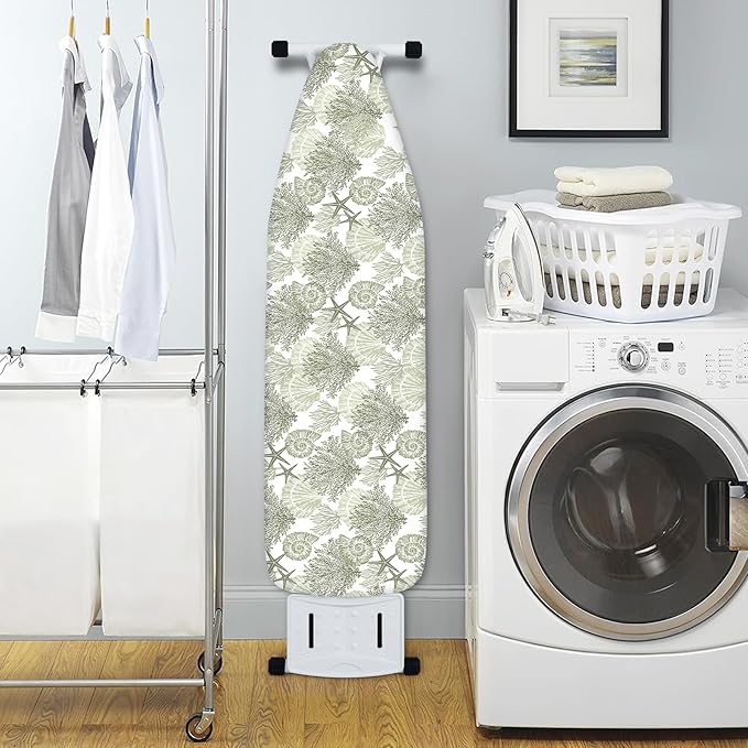 Extra Thick Ironing Board Cover and Pad, Coastal Summer Beach Coral Starfish - Image 5