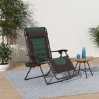 Best Choice Products Oversized Padded Zero Gravity Chair, Folding Outdoor Patio Recliner, XL Anti Gravity Lounger for Backyard w/Headrest, Cup Holder, Side Tray, Polyester Mesh - Espresso/Green - Image 2
