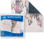 Quick Cloth Microfiber Glasses Cleaning Cloths – 8x8, World Map, 1 Pack by MicrofiberWholesale