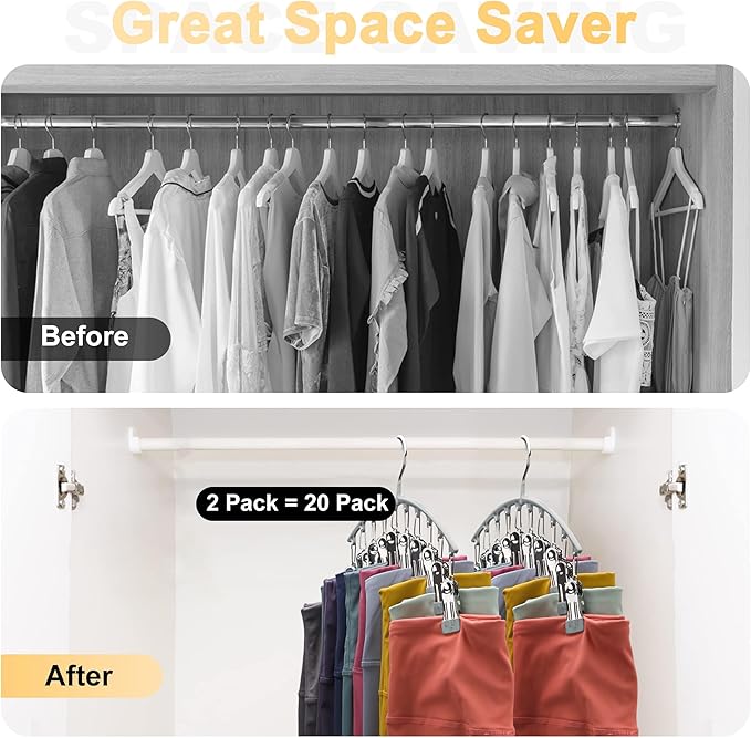 Legging Organizer for Closet, Metal Yoga Pants Hanger w/Rubber Coated 1 Pack - Image 3