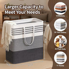 WOWBOX 2 Pack Laundry Hampers Baskets, Freestanding Dirty Clothes Hampers - Image 2