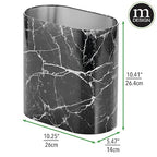 mDesign Metal Freestanding Slim Toilet Bowl Brush and Holder + Rectangle Narrow - Image 4