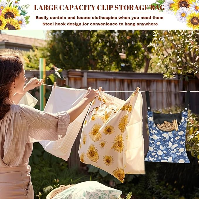 2 Pcs Butterfly and Floral Clothespin Bag - Image 5