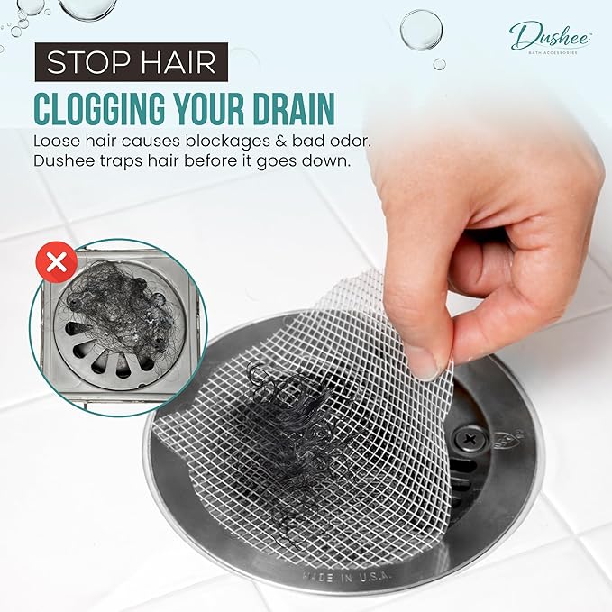 Disposable Shower Drain Hair Catcher Stickers – 25 Pack Peel & Stick Mesh Drain - Image 2
