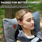 EVER ADVANCED Padded Oversized Folding Camping Chair for Adults, Heavy Duty Lawn Chair with Side Pockets, Portable Collapsible Quad Chair for Outside, Support Up to 500lbs, Grey - Image 2