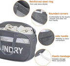 Foldable Laundry Basket with Lid, Oxford Cloth Reinforced Steel Ring - Image 4