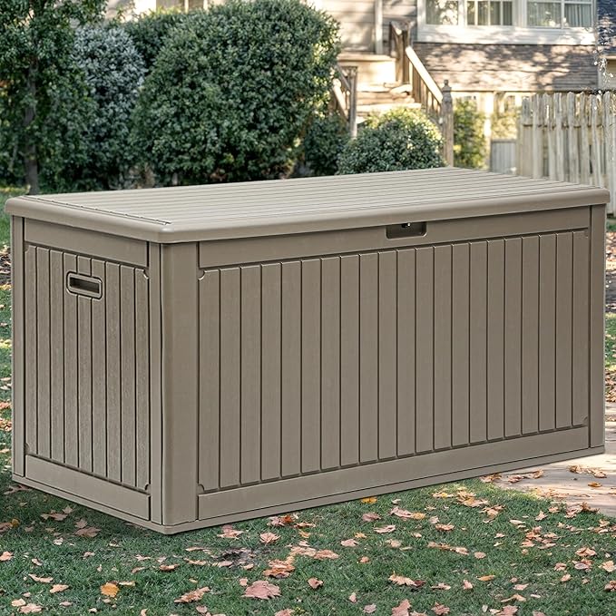 YITAHOME 260 Gallon Large Deck Box with Divider & Side Handles, Outdoor Double-Wall Storage for Patio Furniture Cushions, Garden Pool Accessories, Waterproof & Lockable - Image 9