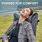 EVER ADVANCED Oversized Folding Rocking Camping Chair, Padded Portable Rocker Chair for Patio, Lawn and Outdoors, Heavy Duty Hard Armchair for Adults Supports 400lbs, Grey - Image 3