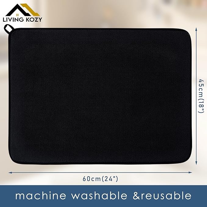 Dish Drying Mat, Microfiber Ultra-Absorbent Kitchen Counter Mat, Ideal Dish - Image 8