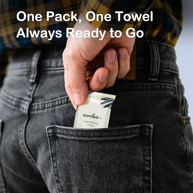 Ourmed Life Compressed Towel Tablets – Portable, Individually Wrapped - Image 2