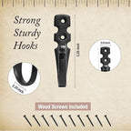 Cast Iron Wall Hooks Handmade Blacksmith - Image 3