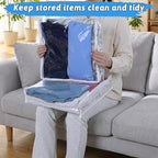 6 Pcs Clear Zippered Storage Bags, Plastic Sweater Storage Bags - Image 6