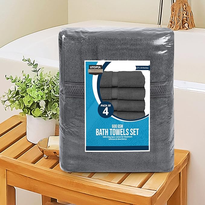 Utopia Towels 4 Pack Premium Bath Towels Set, 27 by 54 Inches, 100% Ring Spun - Image 7