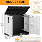 LHBcraft Outdoor Storage Cabinet 36 Cu Ft with Lockable Doors, Waterproof Outdoor Storage Box for Patios,Portable Horizontal Resin Storage Shed, Easy to Assemble - Image 4