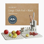 Dorai Home Collapsible Dish Drying Rack and Stone Dish Pad – Large Foldable by DoraiHome