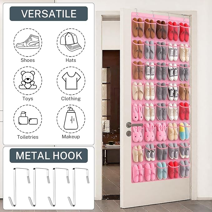 40-Pocket Over the Door Shoe Organizer - Image 4