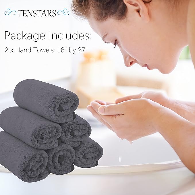 TENSTARS Silk Hemming Hand Towels - Image 2