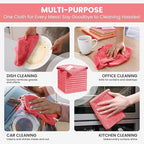 Microfiber Cleaning Cloth, 12 Pack Pink Cleaning Rags - Image 5