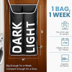 Hanging Laundry Hamper Bag XL 40x22", Space Saving over the Door Storage Bags - Image 2