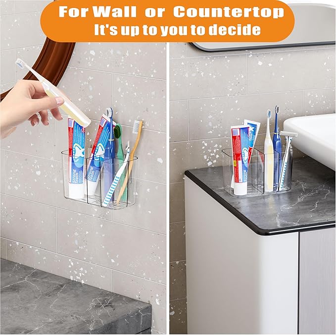 Electric Toothbrush Holder for Bathroom Countertop and Wall Mounted - Image 4