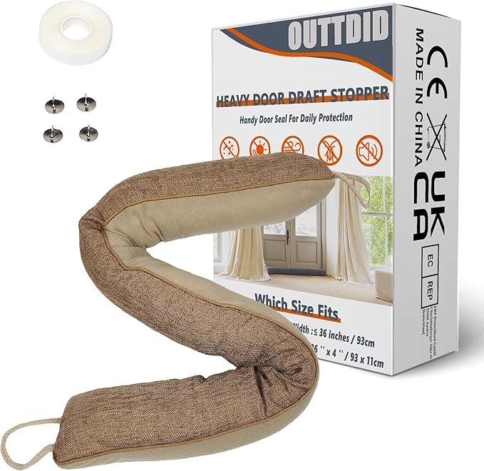 Door Draft Stopper 36 Inches Length x 4 Inches Width, Weighted Under Door Noise by OUTTDID