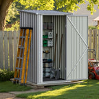 Greesum 3x3FT Outdoor Storage Shed, Small Metal Storaged Sheds with Lockable Doors, Sheds & Outdoor Storage for Backyard, Pool and Garden, Gray - Image 3