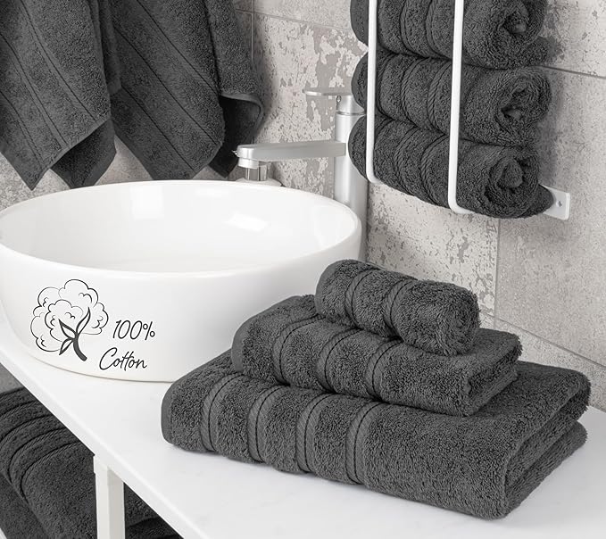 American Soft Linen Premium 3 Piece Towel Set, 1 Bath Towel 1 Hand Towel 1 - Image 2